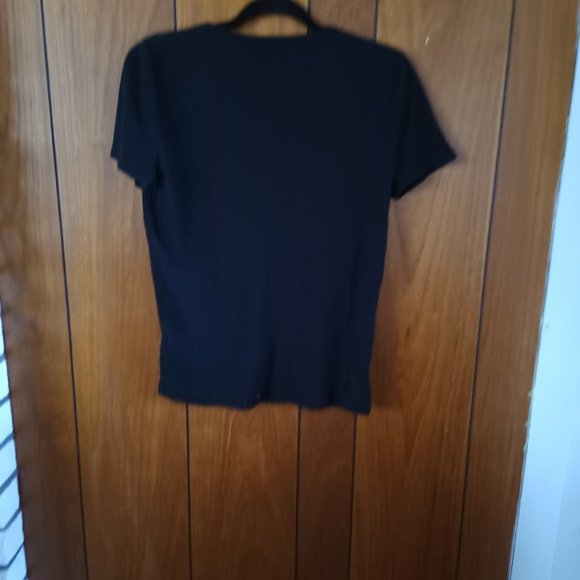 Gap Black Women's V-Neck Button Top - Short Sleeve - Size S Chic Elegance - Picture 6 of 6